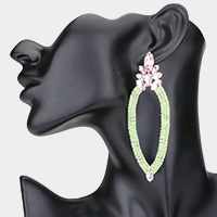 Marquise Stone Accented Rhinestone Evening Earrings