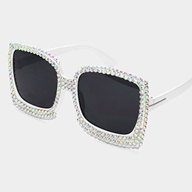 Studded Cat Eye Square Sunglasses