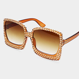 Studded Cat Eye Square Sunglasses