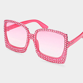 Studded Cat Eye Square Sunglasses