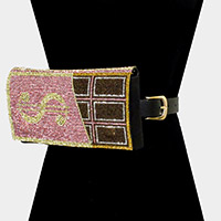 Bling Dollar Sign Chocolate Fanny Pack / Belt / Crossbody Bag