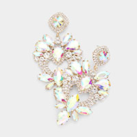 Multi Stone Statement Dangle Evening Earrings