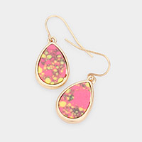 Natural Stone Teardrop Dangle Earrings