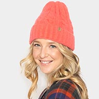 Cable Knit Cuff Beanie Hat