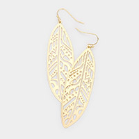 Filigree Brass Metal Dangle Earrings