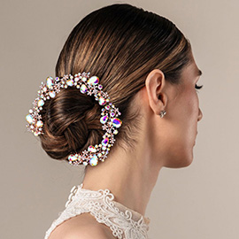 Floral Pave Glass Crystal Hair Comb