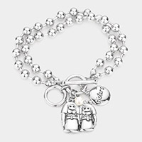 Sister Pearl Charm Toggle Bracelet