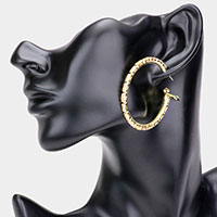 Rectangle Stone Cluster Hoop Earrings