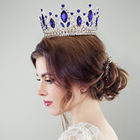 Marquise Stone Accented Pageant Crown Tiara