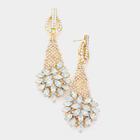 Marquise Stone Cluster Accented Evening Earrings