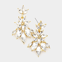 Marquise Stone Cluster Dangle Evening Earrings