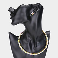 Rhinestone Open Choker Necklace 