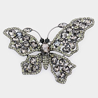 Multi Stone Butterfly Pin Brooch