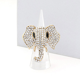 Stone Embellished Elephant Stretch Ring