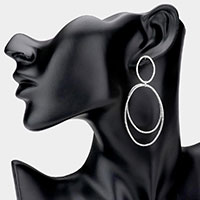 Triple Open Metal Oval Link Dangle Earrings