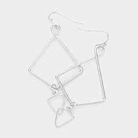 Geometric Metal Link Dangle Earrings