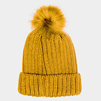Cable Knit Pom Pom Beanie Hat
