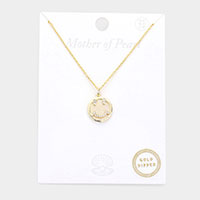 Gold Dipped Mother of Pearl Smile Pendant Necklace