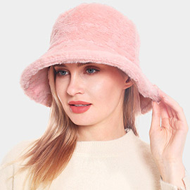 Faux Fur Solid Bucket Hat