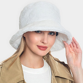 Faux Fur Solid Bucket Hat