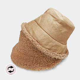Reversible Faux Fur Sherpa Bucket Hat