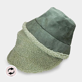 Reversible Faux Fur Sherpa Bucket Hat