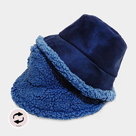 Reversible Faux Fur Sherpa Bucket Hat