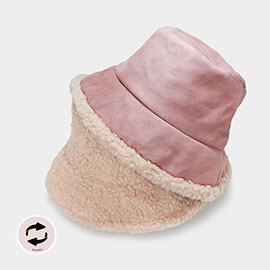 Reversible Faux Fur Sherpa Bucket Hat