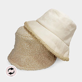 Reversible Faux Fur Sherpa Bucket Hat