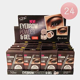 24PCS - Dark Brown Eyebrow Powders and Gels
