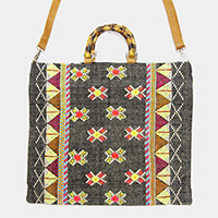 Embroidery Boho Patterned Tote / Crossbody Bag