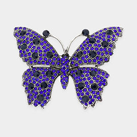 Bubble Stone Embellished Butterfly Pin Brooch