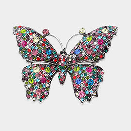 Bubble Stone Embellished Butterfly Pin Brooch
