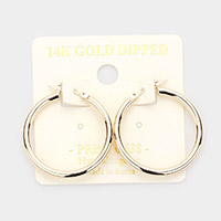 14K Gold Dipped Metal Hoop Pin Catch Earrings