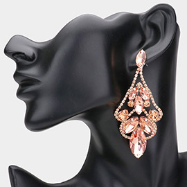 Marquise Stone Accented Dangle Evening Earrings
