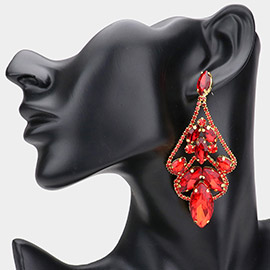 Marquise Stone Accented Dangle Evening Earrings