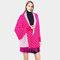 Luxury Patterned Poncho