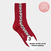 10Pairs - Leopard Pattern Pointed Socks