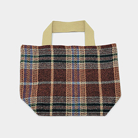 Plaid Check Patterned Tote Bag