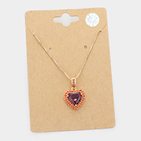 CZ Heart Pendant Necklace