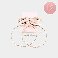 12 Set of 3 - Metal Hoop Earrings