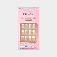 Square Shaped French Glamour Press on Nail Set