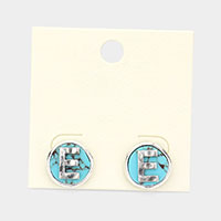 -E- Monogram Turquoise Stud Earrings