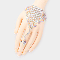 Marquise Crystal Rhinestone Net Hand Chain Bracelet