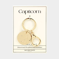 Secret Box _ Capricorn Zodiac Sign Constellation Metal Round Keychain