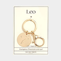 Secret Box _ Leo Zodiac Sign Constellation Metal Round Keychain