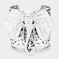 Enamel Elephant Metal Cuff Bracelet