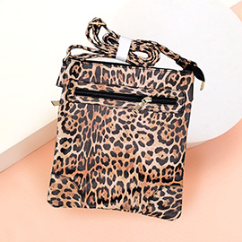 Leopard Patterned Faux Leather Crossbody Bag