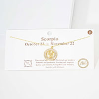 Scorpio Gold Dipped Zodiac Sign Pendant Necklace