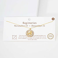 Sagittarius Gold Dipped Zodiac Sign Pendant Necklace